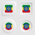 Ethiopia neumorphic graphic and label set