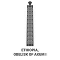 Ethiopia, Obelisk Of Axum I travel landmark vector illustration Royalty Free Stock Photo