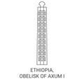 Ethiopia, Obelisk Of Axum I travel landmark vector illustration