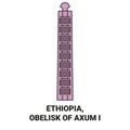 Ethiopia, Obelisk Of Axum I travel landmark vector illustration