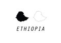 Ethiopia outline map country shape