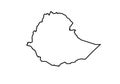 Ethiopia outline map country shape