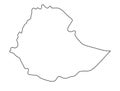 Ethiopia outline map vector illustration