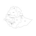 Ethiopia political map of administrative divisions Royalty Free Stock Photo