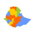 Ethiopia political map of administrative divisions