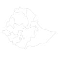 Ethiopia political map of administrative divisions Royalty Free Stock Photo