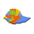 Ethiopia political map of administrative divisions Royalty Free Stock Photo