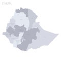 Ethiopia political map of administrative divisions Royalty Free Stock Photo