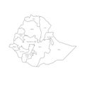 Ethiopia political map of administrative divisions
