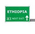 ETHIOPIA road sign isolated on white