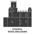 Ethiopia, Royal Enclosure travel landmark vector illustration