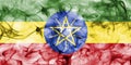 Ethiopia smoke flag isolated on a white background. Royalty Free Stock Photo