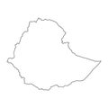 Ethiopia vector map contour silhouette.