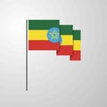 Ethiopia waving Flag creative background