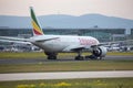 Ethiopian airlines airplane at frankfurt airport germany