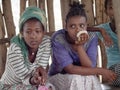 Ethiopian children in the north of the country hidden in a hut, Ethiopia