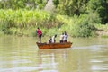 Ethiopian children play in boat Gondar region