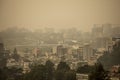 The Ethiopian city of Addis Ababa with heavy haze, smog, and air pollution Royalty Free Stock Photo