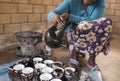 Ethiopian coffee ceremony.