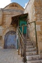 Ethiopian Coptic`s huts on the roof of The Church of the Holy Sepulchre in Jerusalem