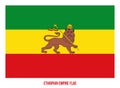 Ethiopian Empire 1270-1974 Flag Waving Vector Illustration on White Background. Abyssinia Flag Royalty Free Stock Photo