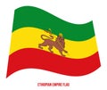 Ethiopian Empire 1270-1974 Flag Waving Vector Illustration on White Background. Abyssinia Flag Royalty Free Stock Photo