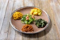 Ethiopian food, veggie combination plate Royalty Free Stock Photo