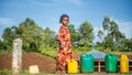 Ethiopian girl going for water near Addis Ababa, Ethiopia