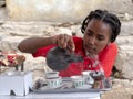 ETHIOPIA, APRIL 28th.2019, Ethiopian girl preparing traditional coffee, April 28th. 201, Ethiopia