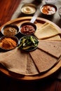 Ethiopian Injera - a staple flatbread with a unique, slightly tangy taste and a characteristic bubbly surface