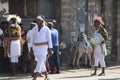 Ethiopian men and women celebrating the 123rd anniversary of Ethiopia`s victory of Adwa over the invading Italian force