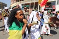 Ethiopian men and women celebrating the 123rd anniversary of Ethiopia`s victory of Adwa over the invading Italian force