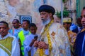 Ethiopian Orthodox Tewahedo Church Archbishop of Jerusalem,on Holy Saturday Royalty Free Stock Photo