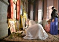 ETHIOPIAN PILGRIMS WORSHIP JESUS CHRIST IN JERUSALEM DURING CHRISTMAS Royalty Free Stock Photo