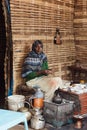 Ethiopian traditional Coffee ceremony, crafting street bunna coffee, Oromia Region Etiopia