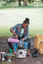 Ethiopian traditional Coffee ceremony, crafting street bunna coffee, Southern Nations Etiopia