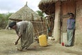 Ethiopian woman washed her arms for poor house