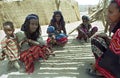 Ethiopian women with children in the desert