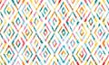 Ethnic abstract ikat fabric artwork with seamless patterns. Royalty Free Stock Photo