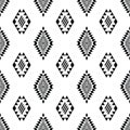Ethnic abstract repeat geometric motif. Seamless Native American pattern. Vector illustration in tribal style. Royalty Free Stock Photo