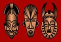 Ethnic african masks vector illustration Card design