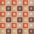 Ethnic african pattern with Adinkra simbols Royalty Free Stock Photo