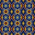 Ethnic art huichol repeat seamless pattern Royalty Free Stock Photo