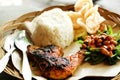 Ethnic asian food of Bali- Spicy grilled chicken Royalty Free Stock Photo