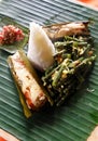 Ethnic asian food, fish dish with rice Royalty Free Stock Photo