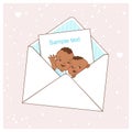 Ethnic baby shower card. Royalty Free Stock Photo