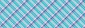 Ethnic background vector seamless, livingroom plaid check fabric. Glamor pattern textile texture tartan in cyan and light blue Royalty Free Stock Photo