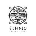 Ethnic bird logo for your design. Polynesian style