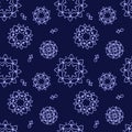 Ethnic blue mandala seamless pattern