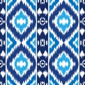 Ethnic blue seamless pattern